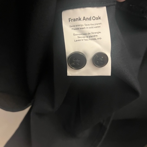 New! Frank & Oak Men's Dress Fluid Shirt Deep Blue Work Casual Dinner - Picture 10 of 16